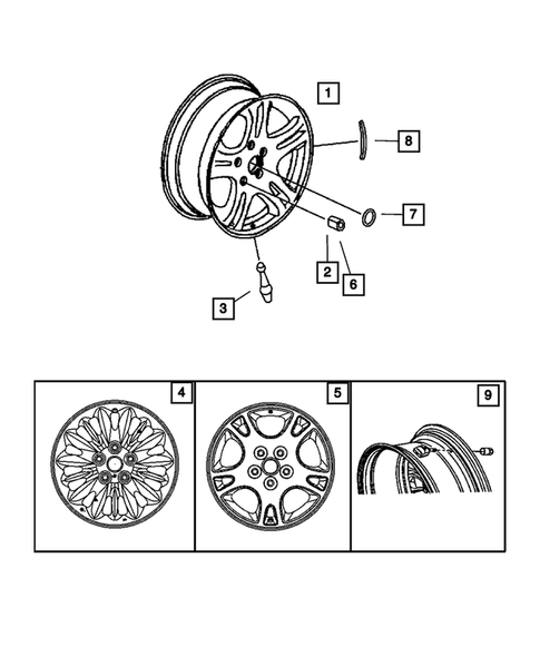 Wheels and Hardware for 2004 Chrysler Town & Country #0