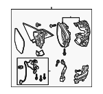 76258-TXM-A01ZA - Mirror Sub-Assembly L *NH70* (R.C.) (Flat Black