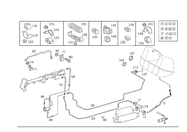 1244713223 - Fuel System: Hose for Mercedes-Benz: E420, E430 Image image