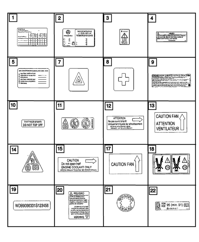 68022059AA - Wheels: Tire Pressure Label for Dodge: Sprinter 2500, Sprinter 3500 Image