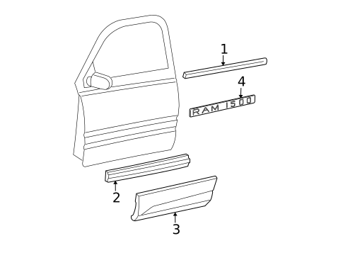 Exterior Trim - Front Door for 2007 Dodge Ram 1500 #0