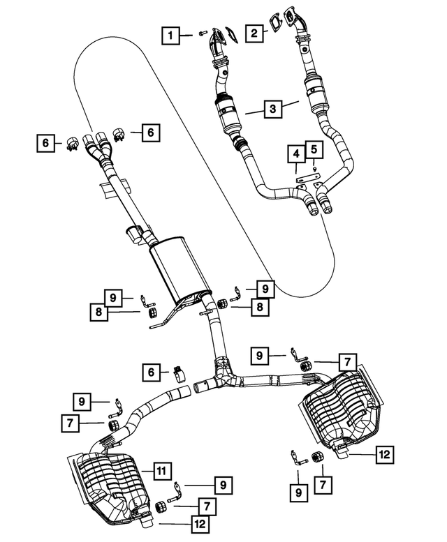 68038390AE - Exhaust: Front Pipe And Converter, Right for Mopar Image image