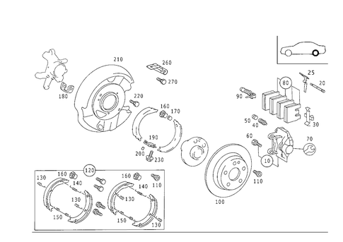 Rear Wheel Brake for 1999 Mercedes-Benz E430 #2