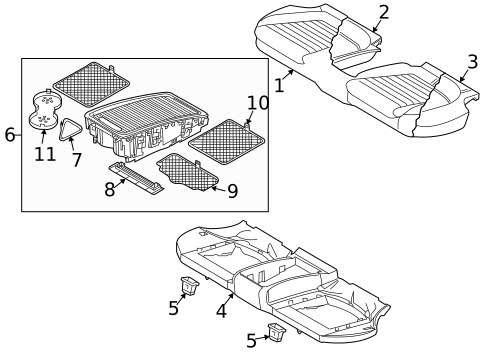 Rear Seat Components for 2010 Volkswagen CC #1