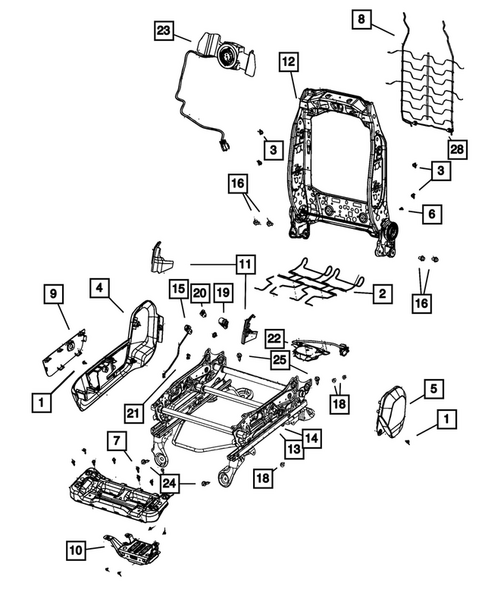 Front Seats - Adjusters, Recliners, Shields and Risers for 2017 Ram 3500 #1