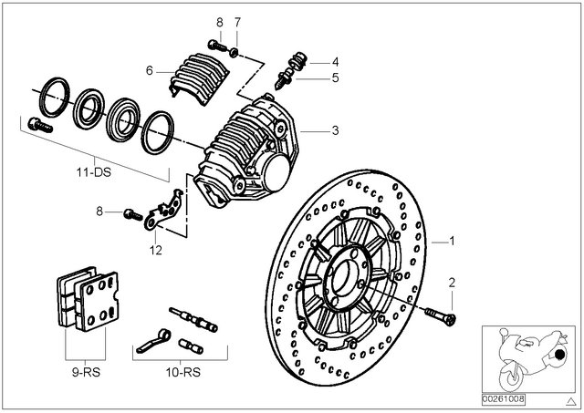 34212330021 - Brakes: Countersunk Head Screw - M8X20 tuflok for BMW-Motorrad Image