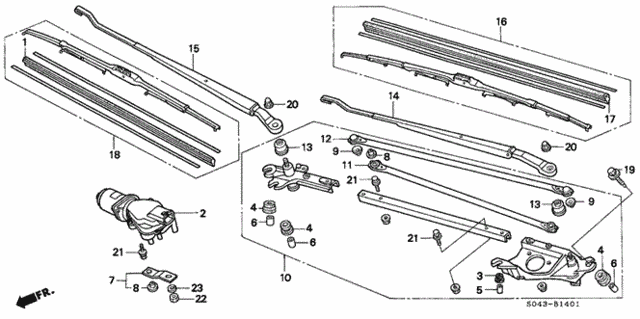 Front Windshield Wiper (2) for 1997 Honda Civic #0