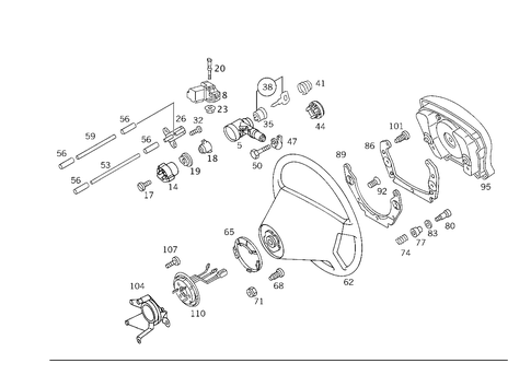 Steering Wheel and Steering Wheel Lock for 1998 Mercedes-Benz C280 #0