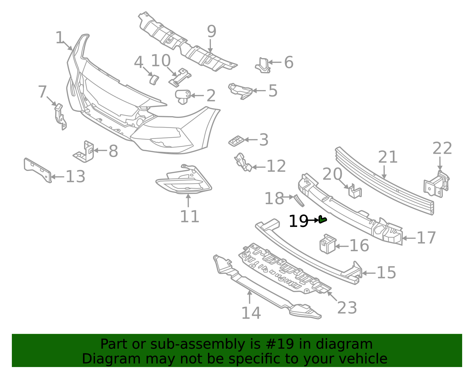 2020-2023 Nissan Sentra Bumper Impact Absorber Insulator 62066-6LB3A ...