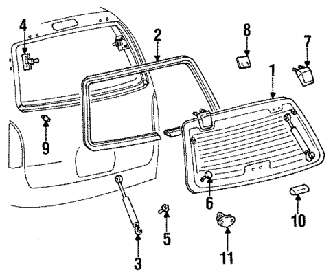 Rear Window for 1994 Mercury Villager #0