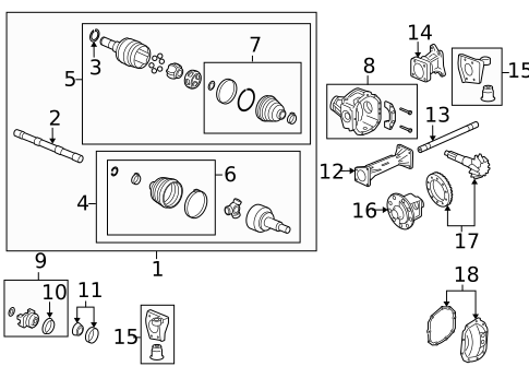 Carrier & Front Axles for 2006 Hummer H3 #0