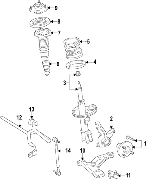Front Suspension for 2015 Toyota Prius V #0