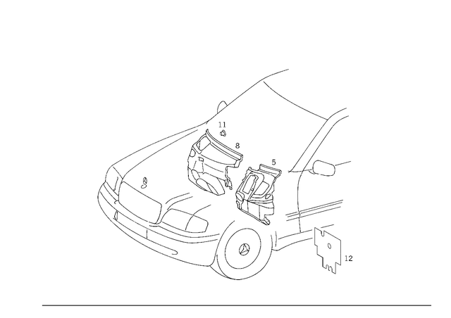 2026821128 - Panelling: Insulation for Mercedes-Benz: C220, C230, C280, C43 AMG, CLK430 Image image