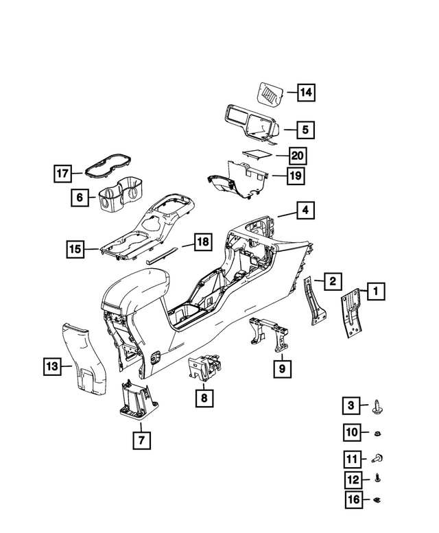 « 6UK94LXHAA – Interior Trim : Casier De Rangement Mat pour Mopar Image »