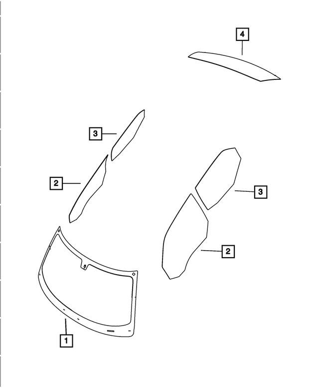 68269889AA - Glass: Shipping Assembly - 30 Lite Glass Windshield for Mopar Image