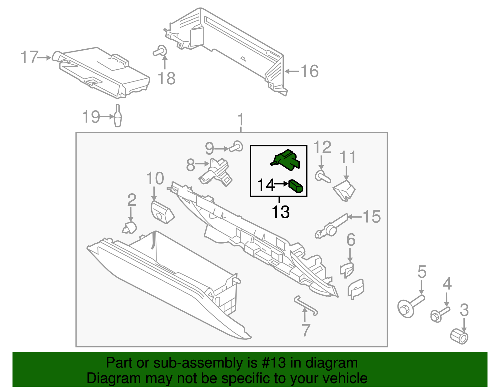 新品　Light glove 1/f SPACE 2011-2023 Ford Glove Box Lamp 1S4Z-14413-A | OEM Parts Online