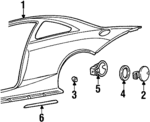 1S8Z6327840AA - Body: Quarter Panel for Mercury: Cougar Image