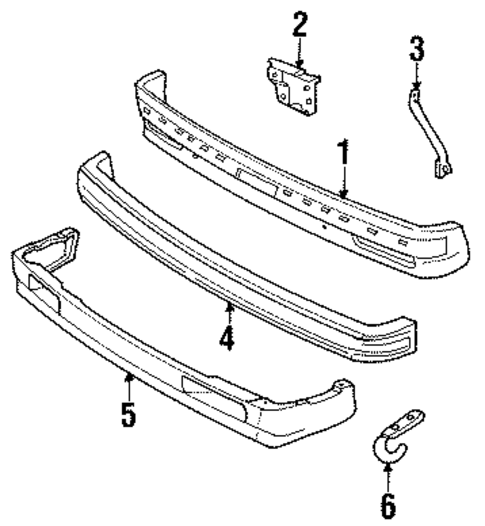 Bumper & Components - Front for 1992 GMC Jimmy #0