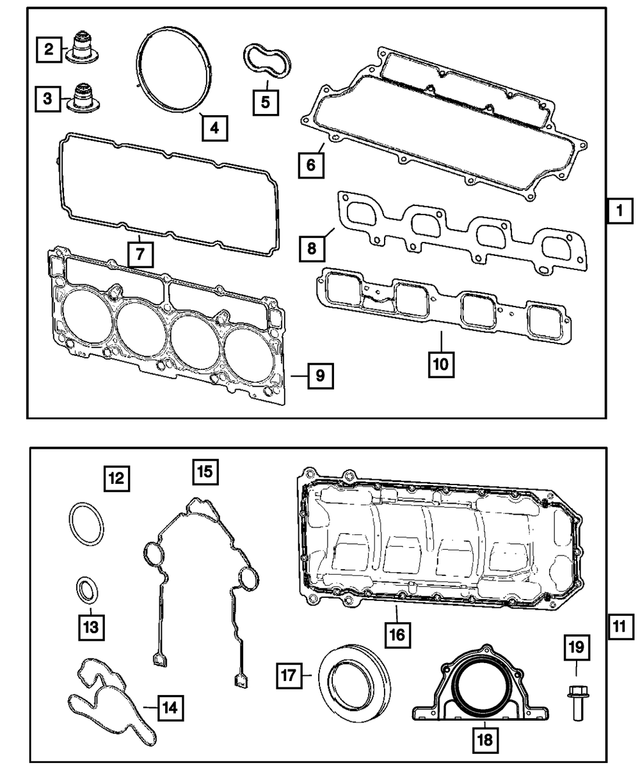 5037398AC - Engine 6.1L Eight Cylinder [ESF]: Exhaust Manifold Gasket for Mopar Image
