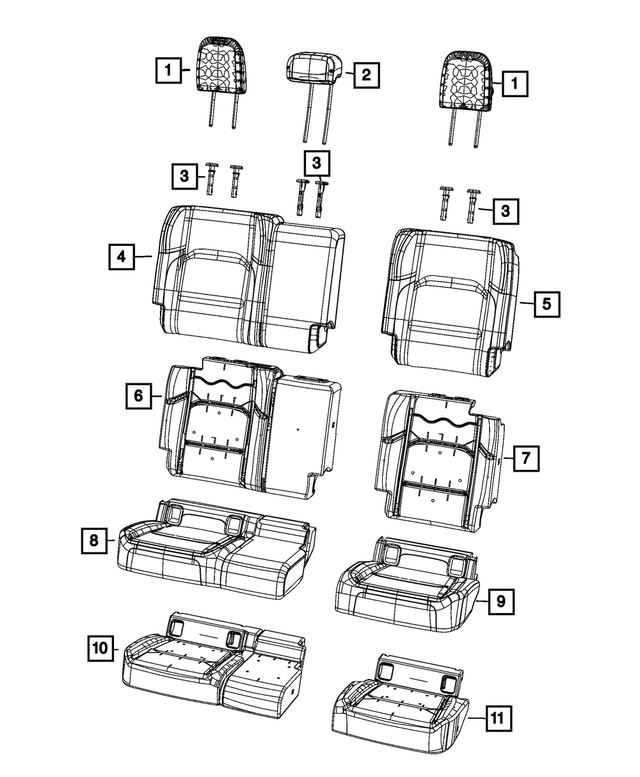 6KJ27TX7AB - Interior Trim: Headrest Sleeve, Center, Locking for Mopar Image