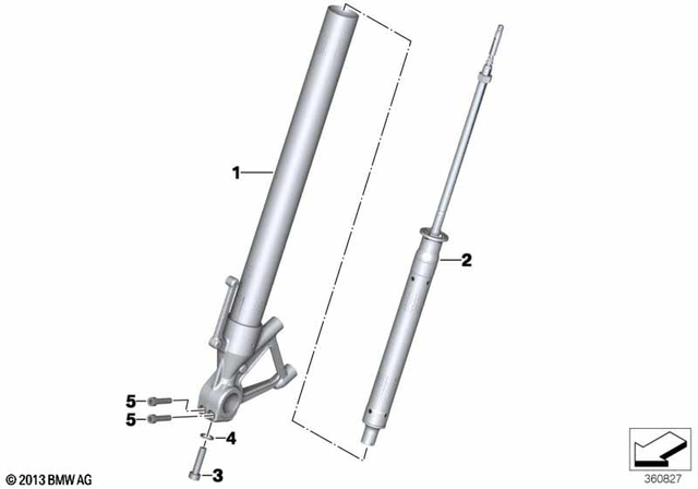 31428564170 - Front Axle, Front Suspension: Slider Tube Right -  for BMW-Motorrad Image