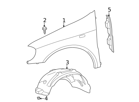 Fender & Components for 1999 Mercedes-Benz ML 320 #0