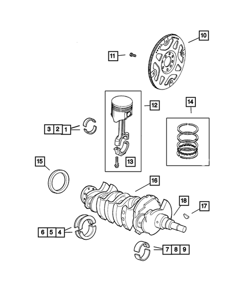 Crankshaft, Piston, and Drive Plate for 2003 Jeep Liberty #0