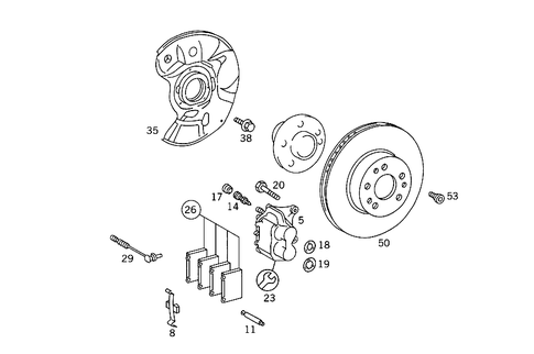 Front Wheel Brake for 1993 Mercedes-Benz 600SEL #0