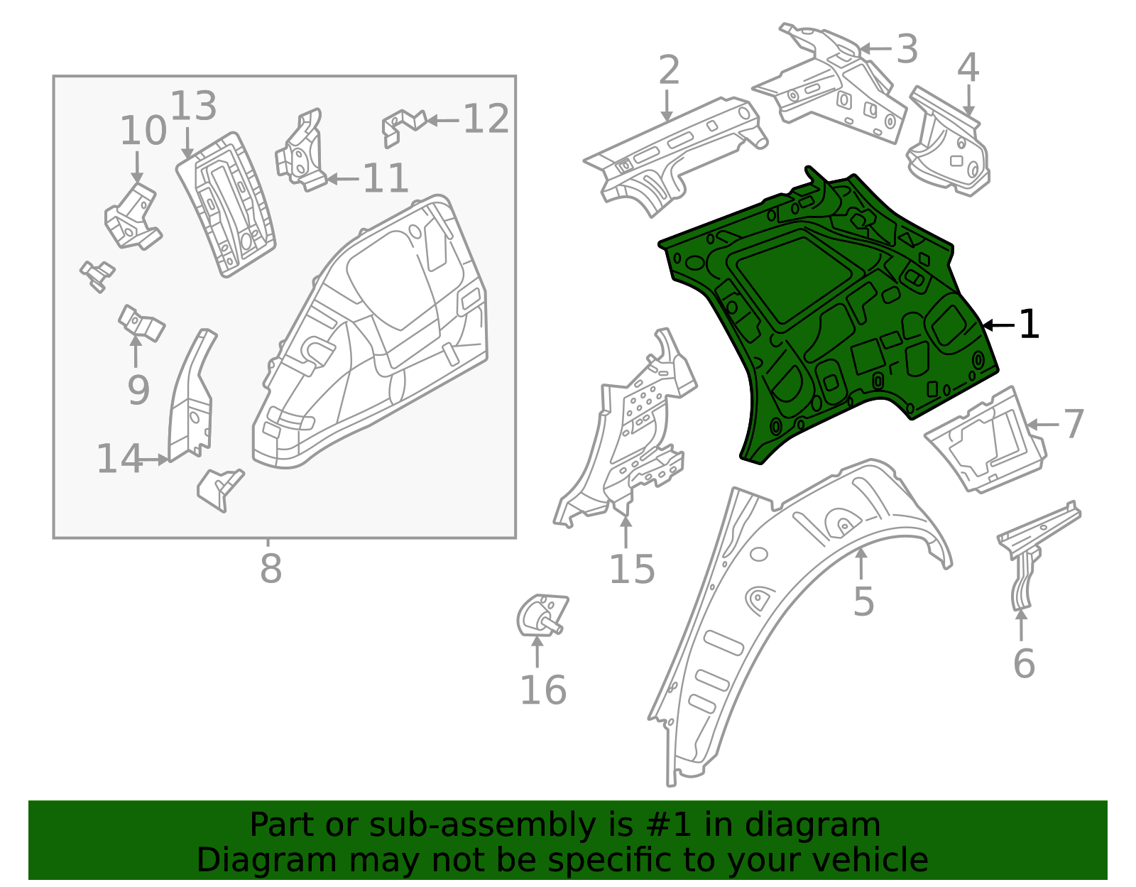 57N-809-401 - Quarter Panel 2025 Volkswagen Tiguan | Volkswagen Parts ...