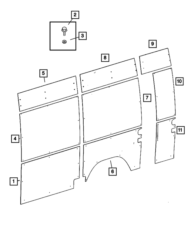 1JE53NCVAA - Interior Trim: Quarter Trim Panel, Left for Dodge: Sprinter 2500, Sprinter 3500 Image