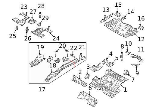 Rear Floor & Rails for 2012 Mazda 6 #0