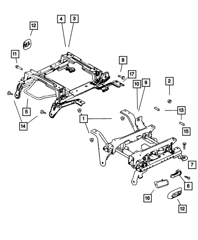 5080617AA - Interior Trim: Seat Adjuster Handle Towel Bar for Mopar Image