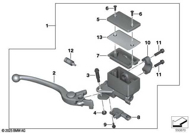 32727725222 - Steering: Handbrake Lever, Front Wheel -  for BMW-Motorrad Image