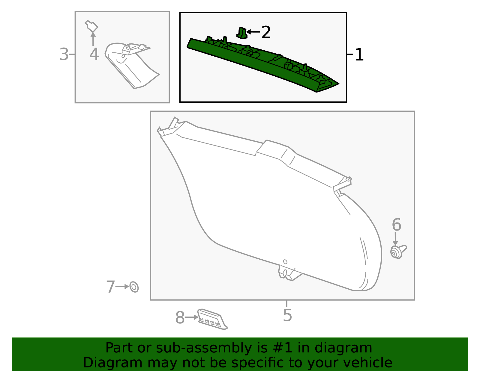 2015-2022 Chevrolet Trax Jet Black Liftgate Upper Center Trim Panel ...