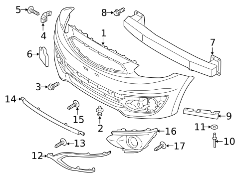 Bumper & Components - Front for 2017 Mitsubishi Mirage #0
