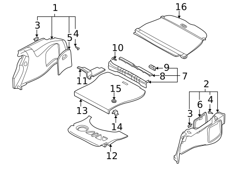 Interior Trim - Rear Body for 2001 Audi A4 Quattro #0