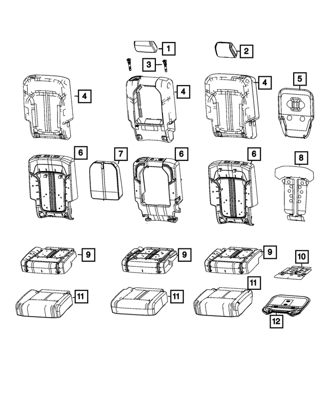 7HZ53VA6AC - : Rear Seat Back Cover, Left for Mopar Image