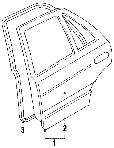 Door & Components for 1995 Kia Sephia #1