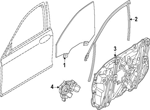 Glass - Front Door for 2025 BMW 550e xDrive #0