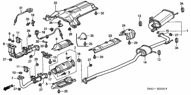 Exhaust Pipe for 2001 Honda Accord #0