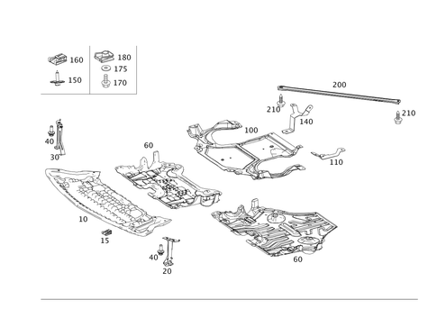 Engine Compartment Lining, Gasoline Vehicles for 2014 Mercedes-Benz E400 #0