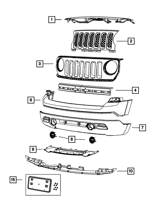 68091538AA - Frame, Bumper and Fascia: Front Bumper Fascia Foam for Mopar Image