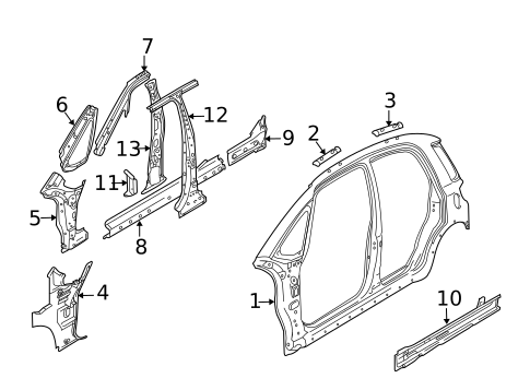 Center Pillar for 2011 Suzuki SX4 #0