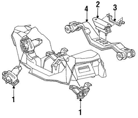 Engine & Trans Mounting for 1994 Ford Mustang #0