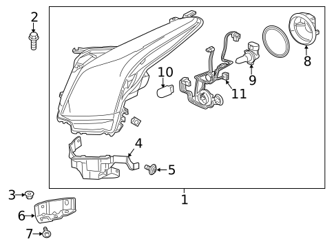 Headlamp Components for 2014 Cadillac ATS #10