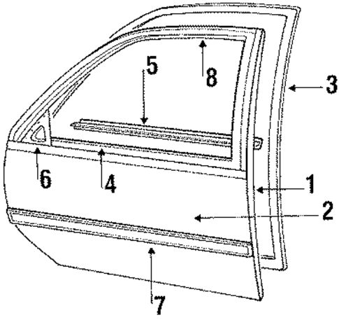 Door & Components for 1987 Chevrolet Corsica #0