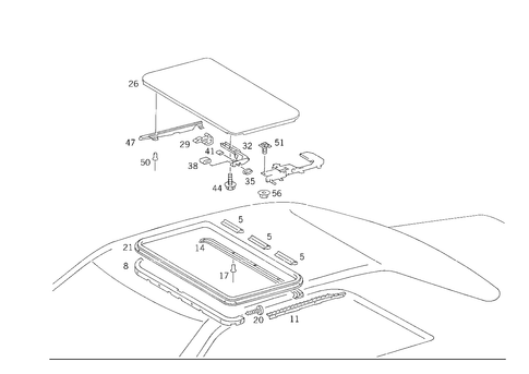Sliding/Lifting Roof Plate for 1988 Mercedes-Benz 300CE #1