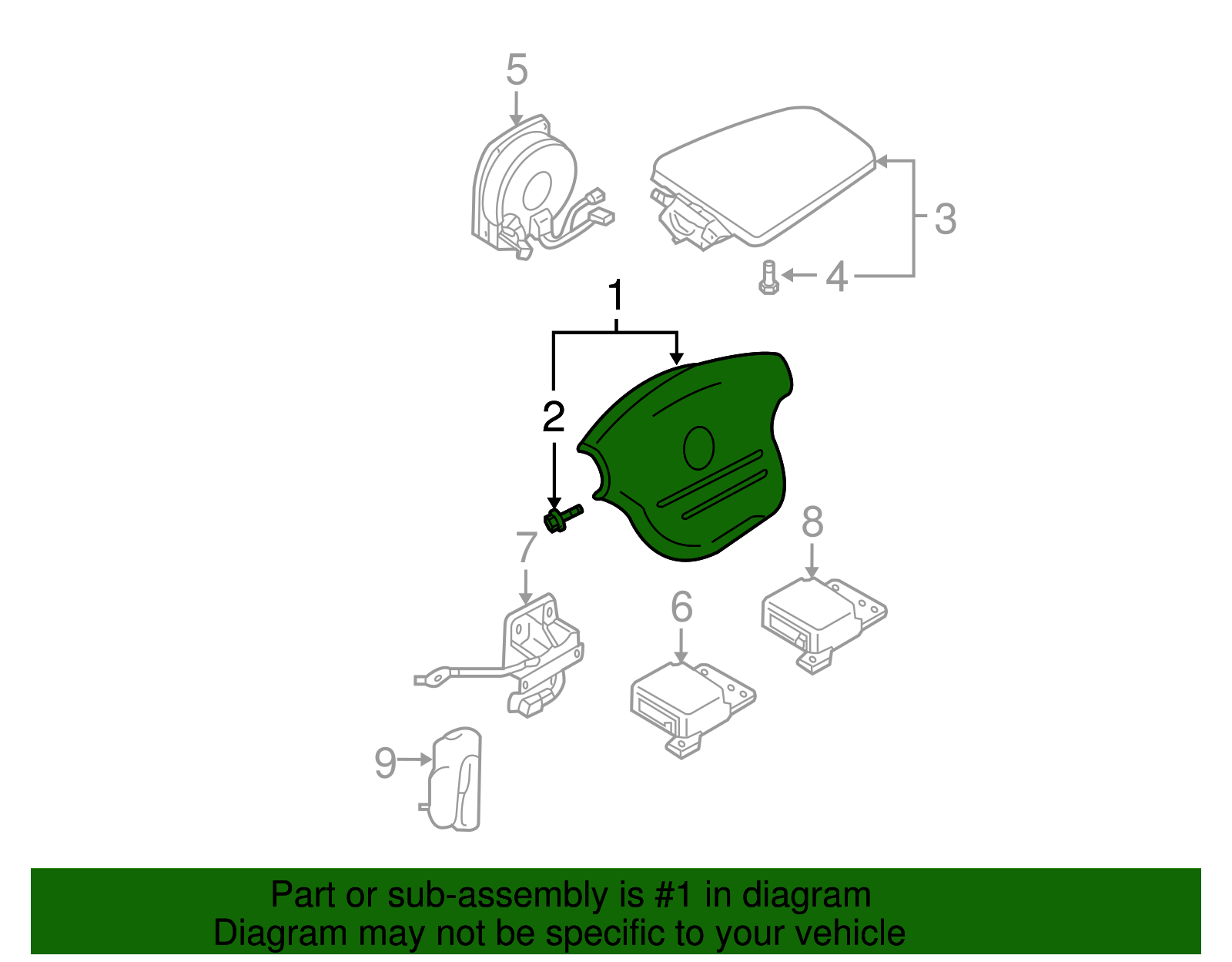 Driver Air Bag - Nissan (K8510-4Z104)