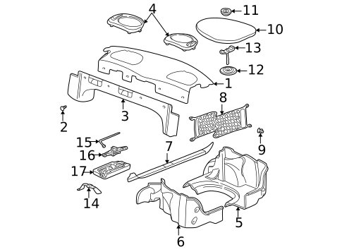 Interior Trim - Rear Body for 2003 Oldsmobile Alero #0