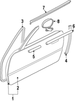 NA0158760J - : Door Weather-Strip - Passenger Side (RH) for Mazda: Miata Image